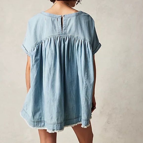Free People | Moon City Denim Top - Picture 2 of 5